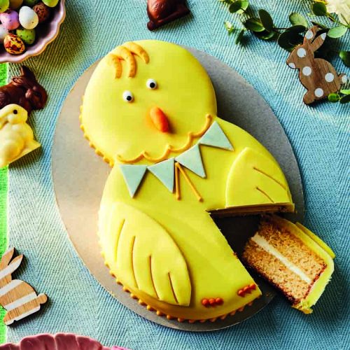 Easter Chick Cake with Slice